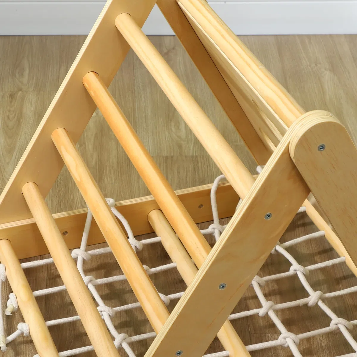 AIYAPLAY Montessori 7 in 1 Struttura da Arrampicata per Interni in Legno con Arco e Scivolo