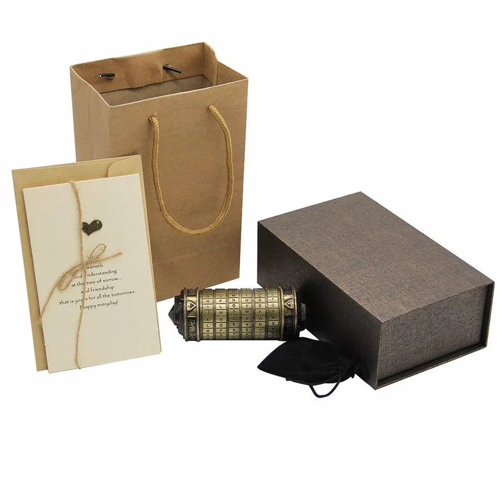 Powstro Codice da Vinci, Puzzle Cilindro Lock Box, Lover Lock per Natale Compleanno San Valentino Regali romantici creativi