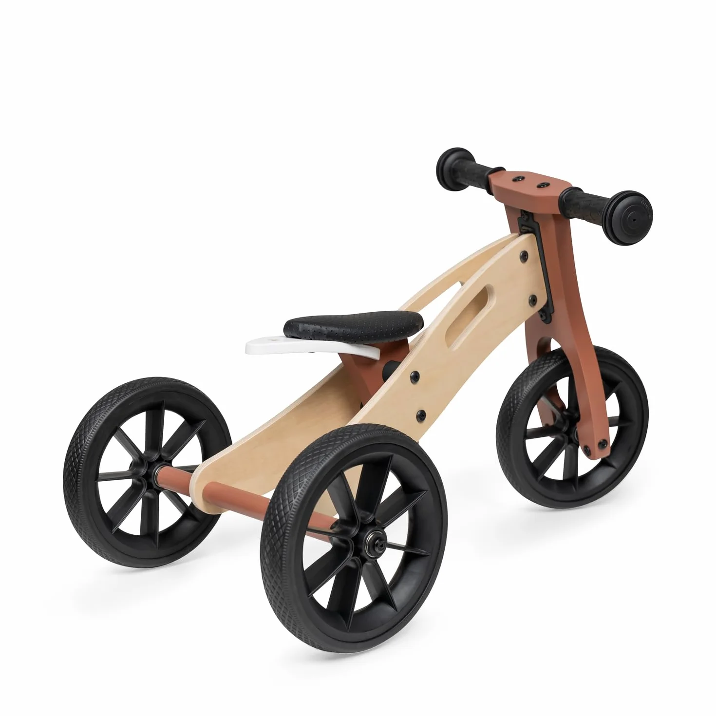 hauck First Ride Eco, Volpe - Triciclo e Bicicletta Senza Pedali Evolutivo in Legno per Bambini da 1 Anno Fino a 20 kg, Ruote 7,5 Pollici, Sella Regolabile in Altezza, con Manico di Trasporto