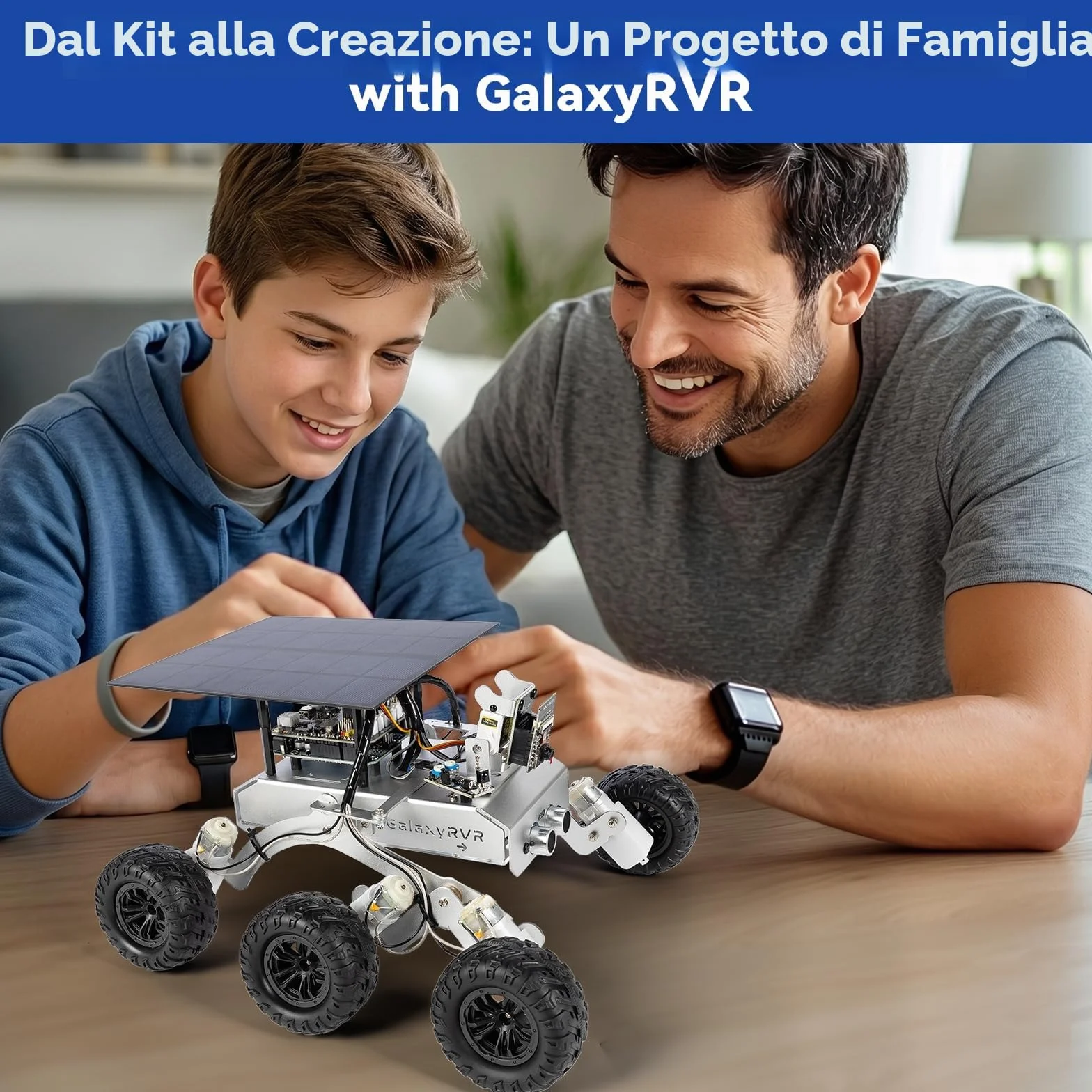 SunFounder GalaxyRVR Mars Rover STEM Kit per Arduino, compatibile con Uno R3, sospensione Rocker-Bogie, Scratch, C, fotocamera, FPV, batteria ricaricabile, per studenti, educatori, ingegneri