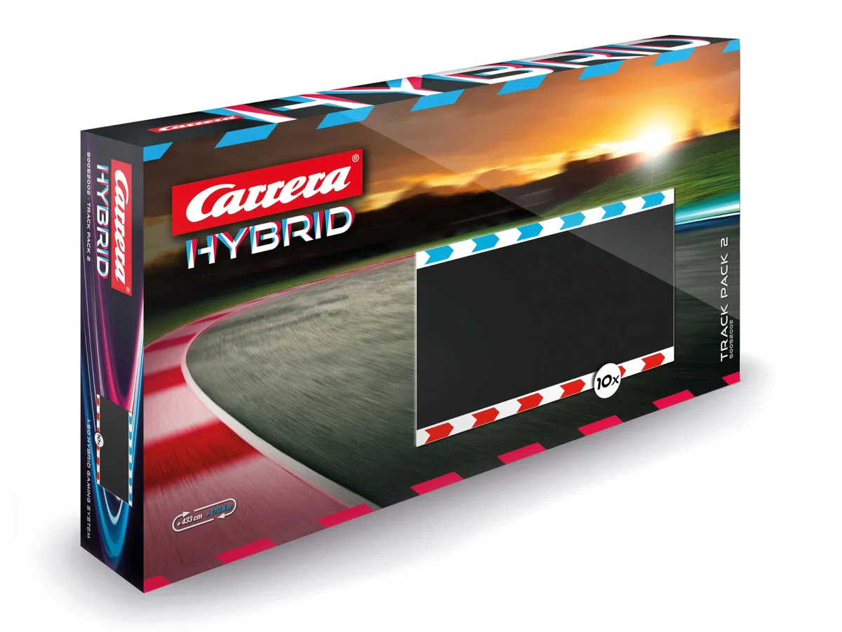 Carrera Hybrid Velocità del pacco pista, estensione della pista con 10 pezzi, lunghezza 346 cm, 10 parti dritte, grande pacchetto di estensione per guide emozionanti