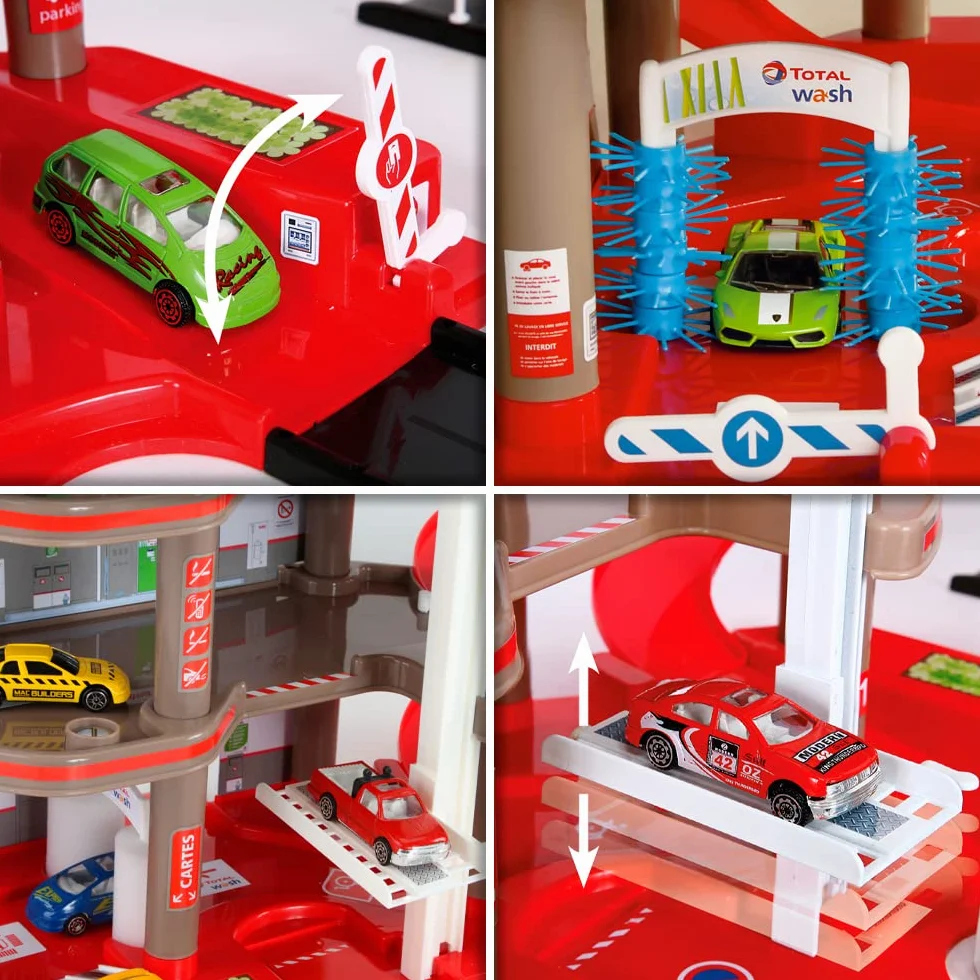 STARLUX - Maxi Garage Totale con 3 Livelli, Piattaforma di Servizio e Circuito di 4 Metri - da 3 Anni - Made in Europe - 401016