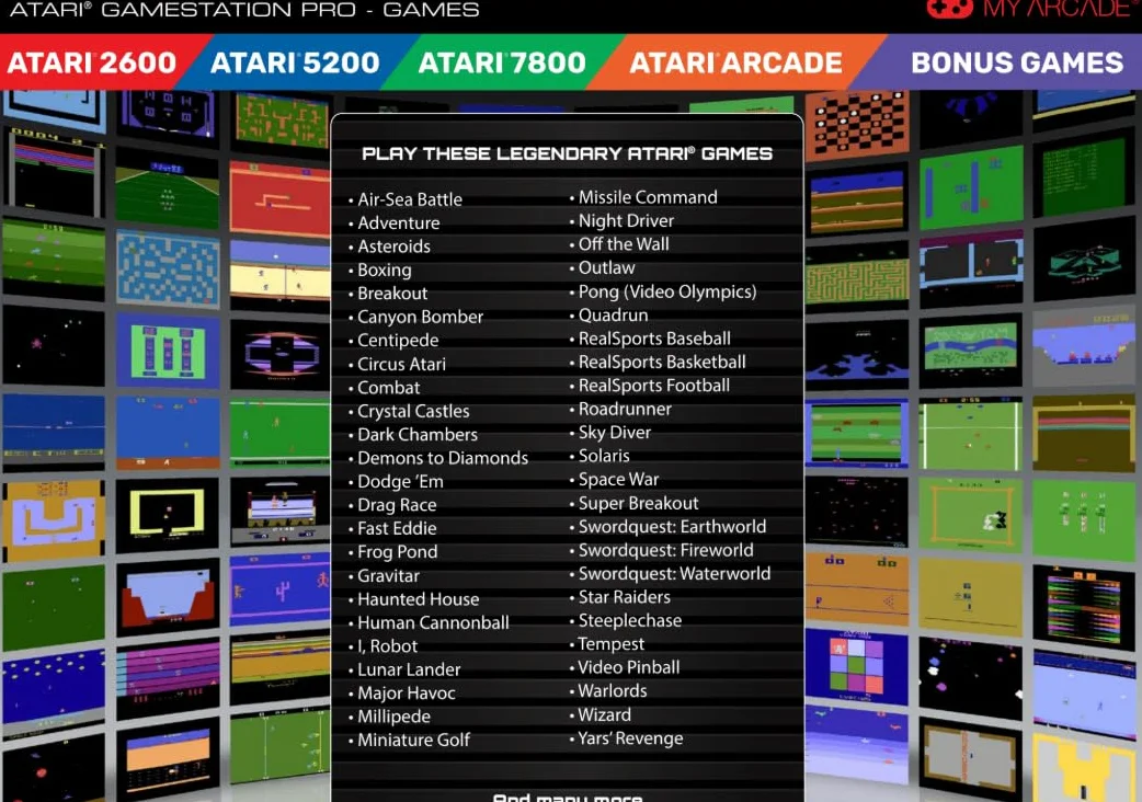 My Arcade Gamestation Pro Atari 200 Retro Console One Size
