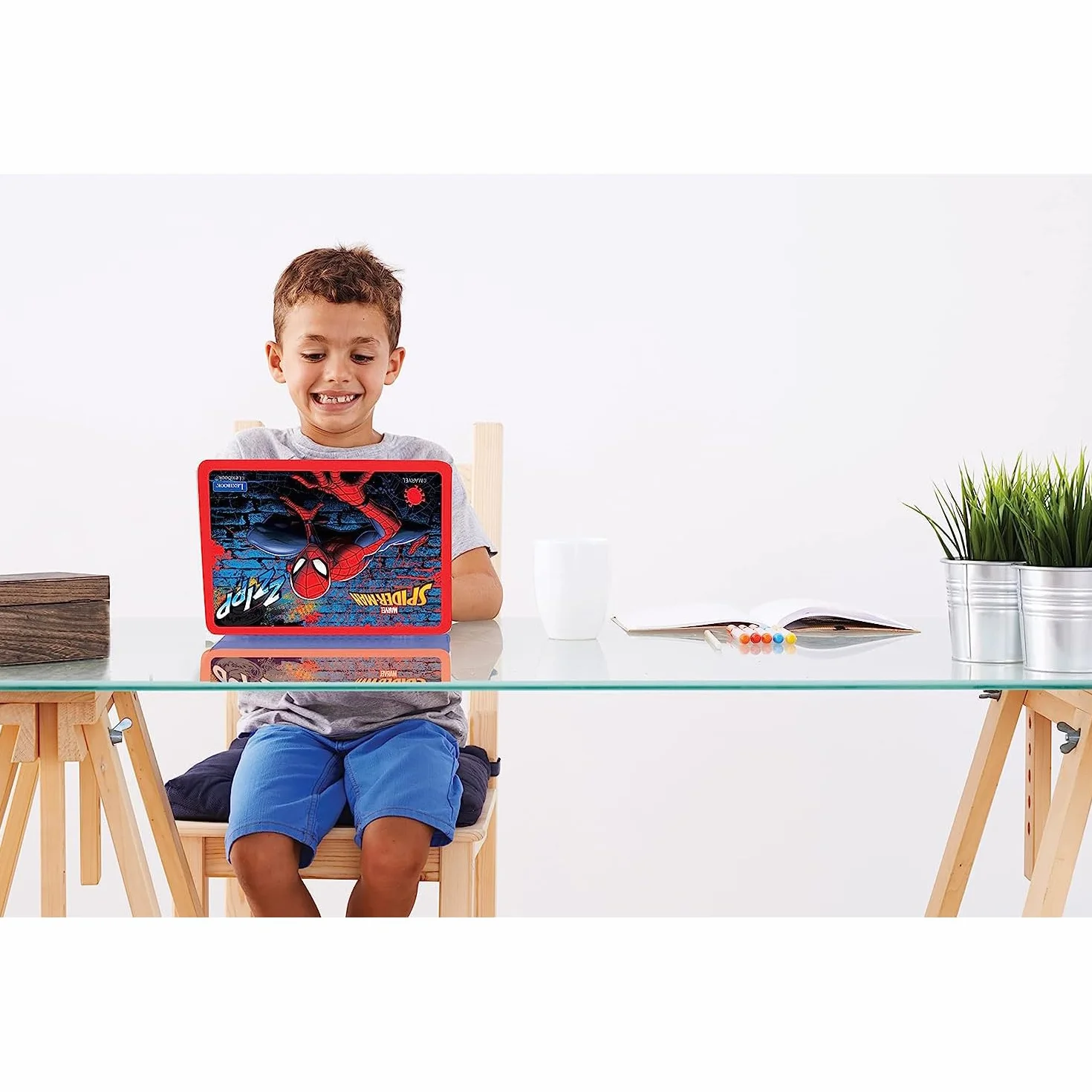 Lexibook Spider-Man Portatile Educativo Bilingue Italiano/Inglese 124 Attività Giochi Musica Blu Rosso JC598SPi5