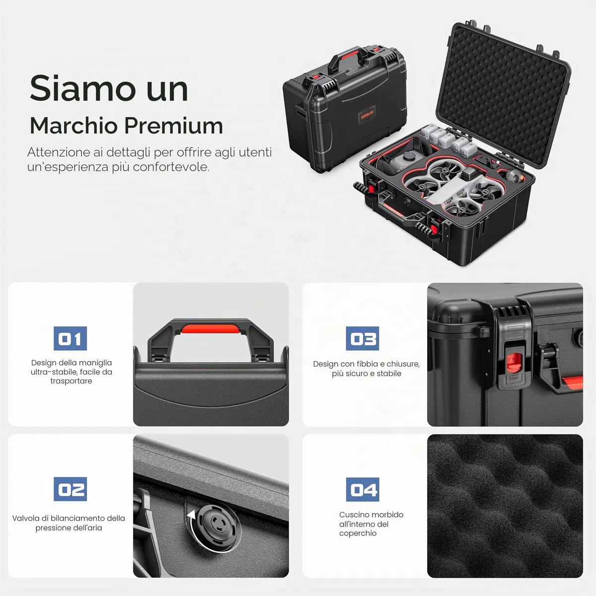 STARTRC Avata 360 Custodia, custodia rigida impermeabile per il trasporto per DJI Avata 360 Fly More Combo accessori per DJI RC 2/RC Motion 3 controller, occhiali N3, 6 batterie e hub caricabatterie