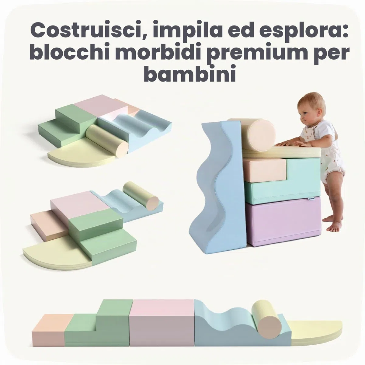 IGLU Soft Play 6 XL Blocchi in Schiuma per Bambini Set da Gioco