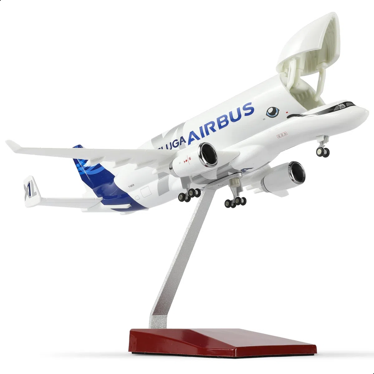 1/220 A330 Beluga XL1 - Modellino aereo in metallo pressofuso con supporto (30 cm) per Airbus a330-743L Super Transport Beluga, modelli aerei da collezione per appassionati di aviazione