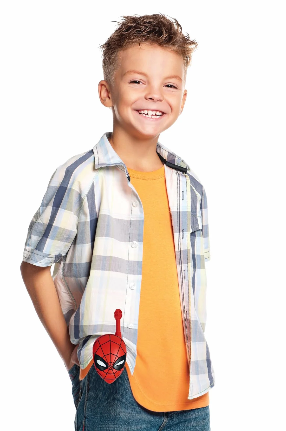 Lexibook, Spider-Man, Spider-Man 3D walkie-talkies, Portata 500m, 2 canali di Comunicazione, Clip per Cintura, Rosso, TW18SP