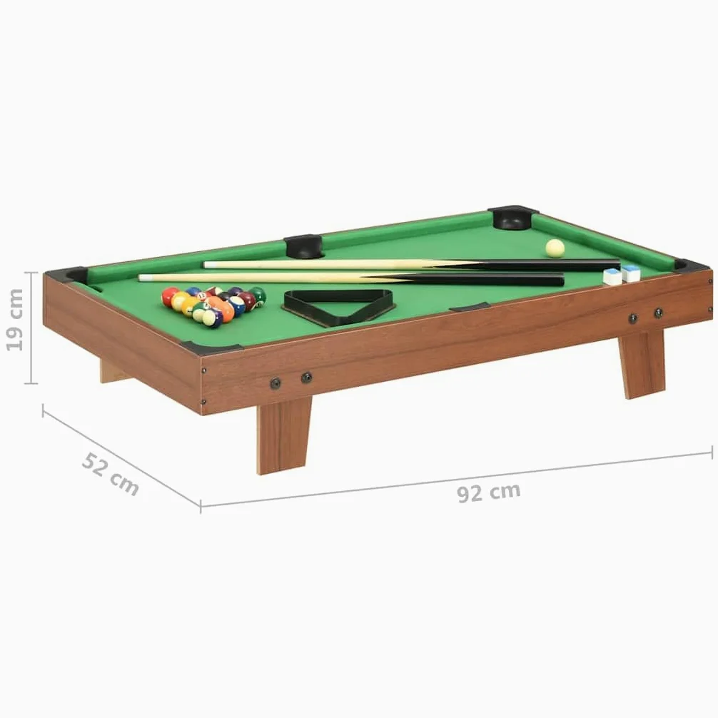 Generico Mini Tavolo da Biliardo 3 Piedi 92x52x19 cm Marrone Verde,Articoli Sportivi,Giochi al Coperto,Biliardi,Tavoli da biliardo-91947