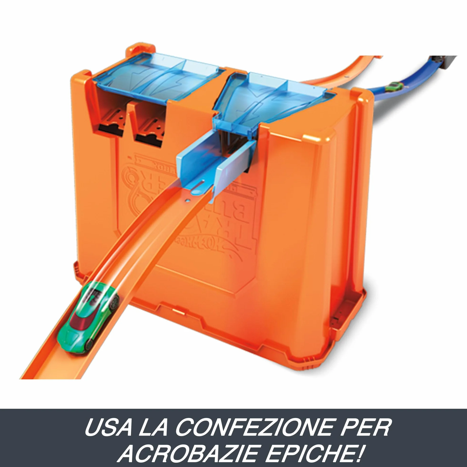 Hot Wheels Track Builder il Set delle Acrobazie Deluxe, Playset con Componenti Pista Assortiti, Giocattolo per Bambini 4+ Anni, GGP93