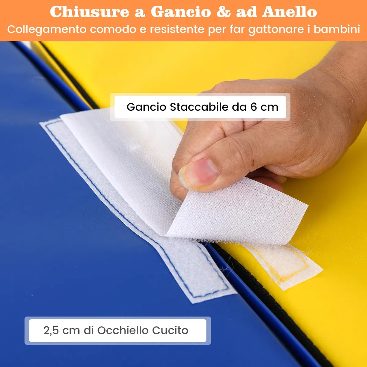 COSTWAY Set di 4 Blocchi in Schiuma per Arrampicarsi e Gattonare per Bambini, Giocattoli Morbidi da Interno (Giallo)