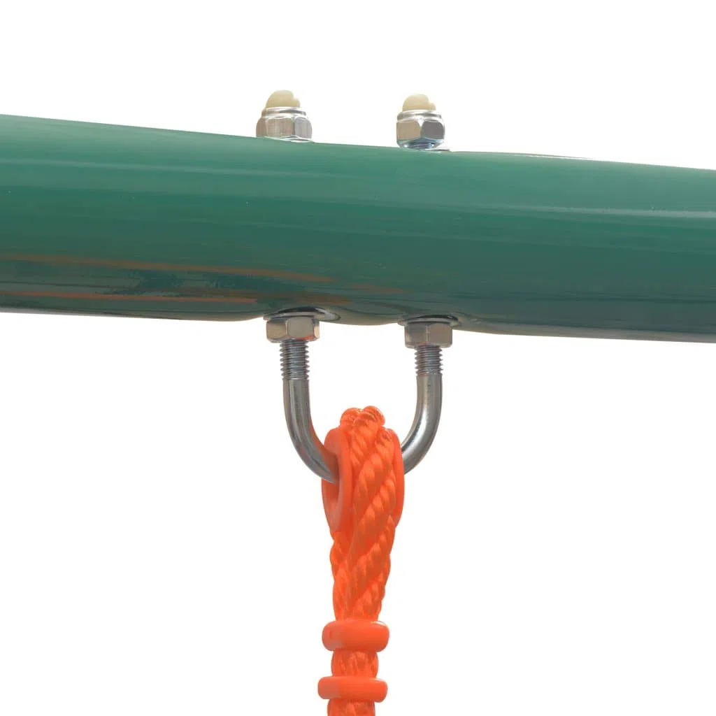 vidaXL Set Altalene con Scivolo 3 Sedili Arancione Giostra all'Aperto Dondolo