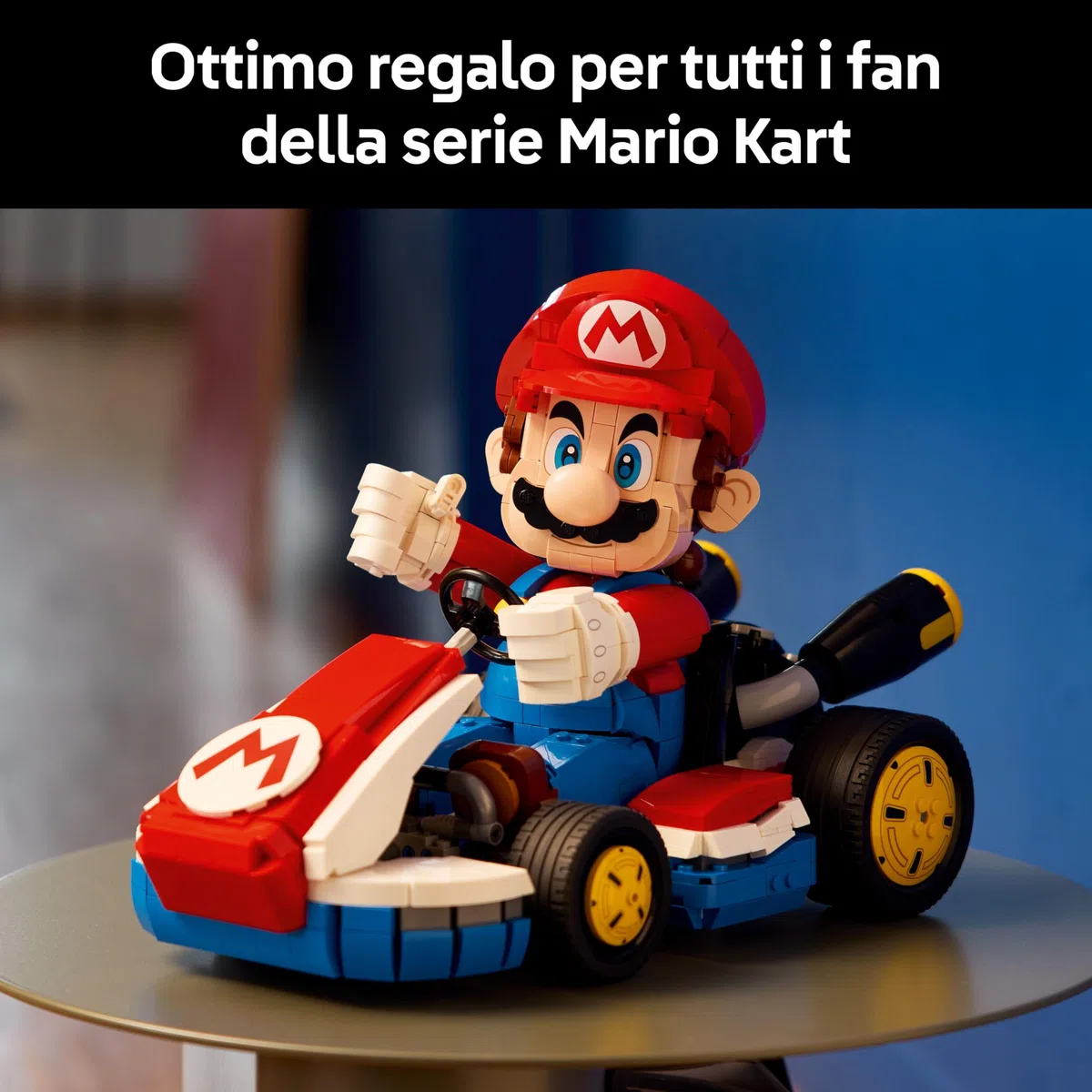 LEGO Mario Kart: Mario e Kart Standard - Personaggio Nintendo da Esposizione con Modellino di Auto per i Fan del Videogioco - 72037
