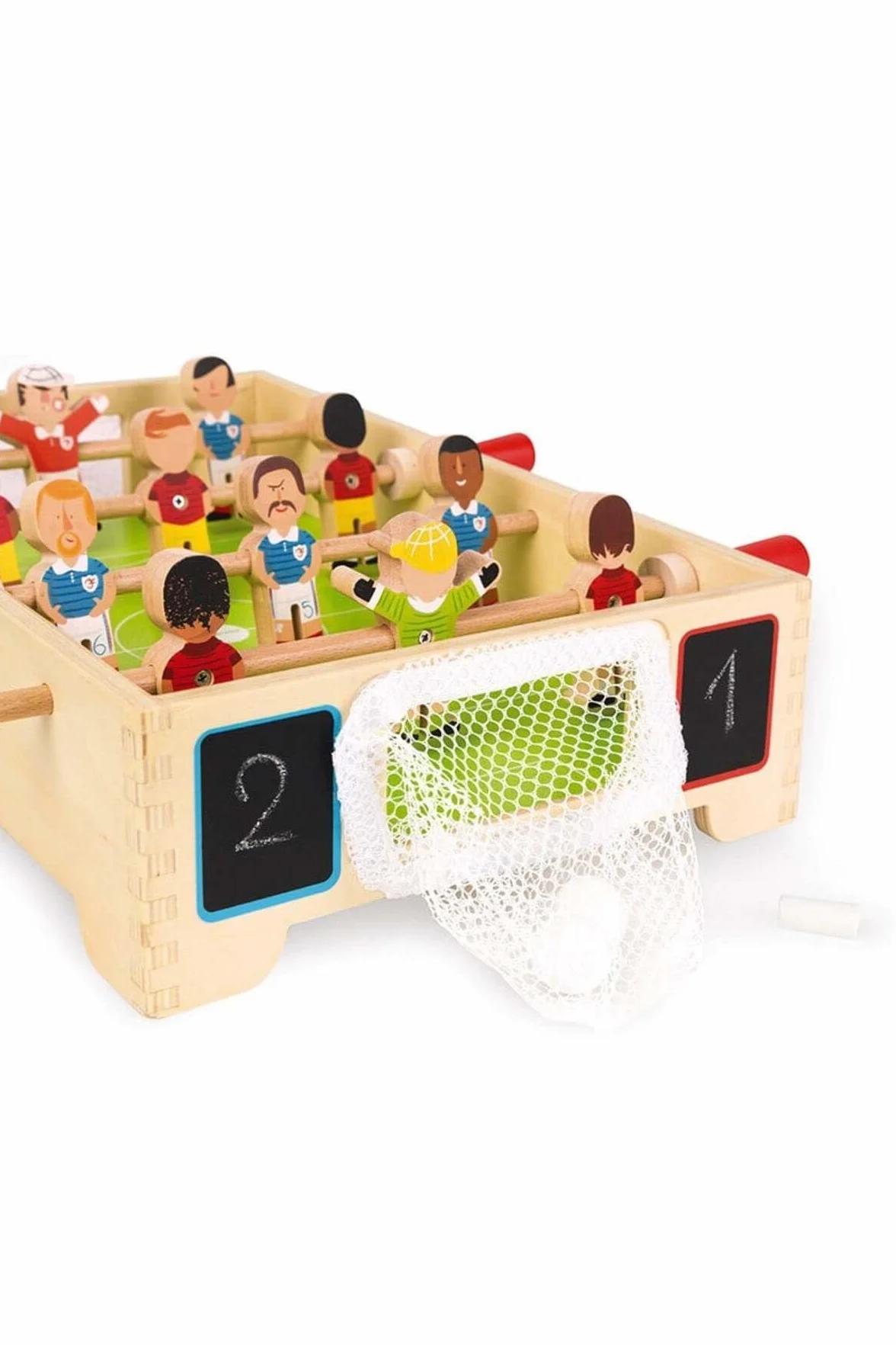 Janod - Mini Calcio da Tavolo in Legno Campioni - A Partire dai 3 Anni, J02070, Multicolore