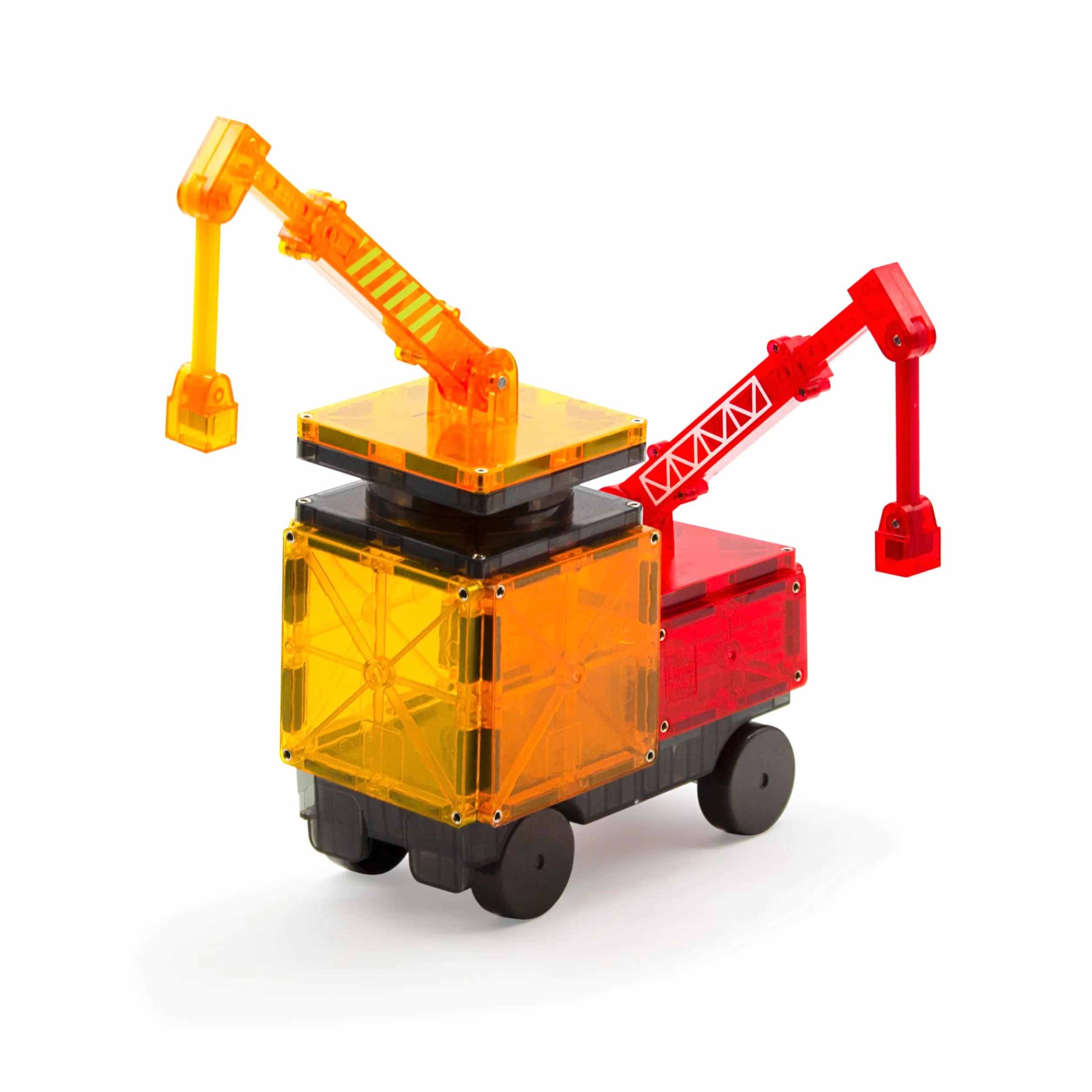 Magna-Tiles Builder - Cassetta magnetica da 32 pezzi, con pannelli stradali, gru e veicoli, dai 3 anni in su, giocattolo STEAM per la costruzione creativa, kit compatibile