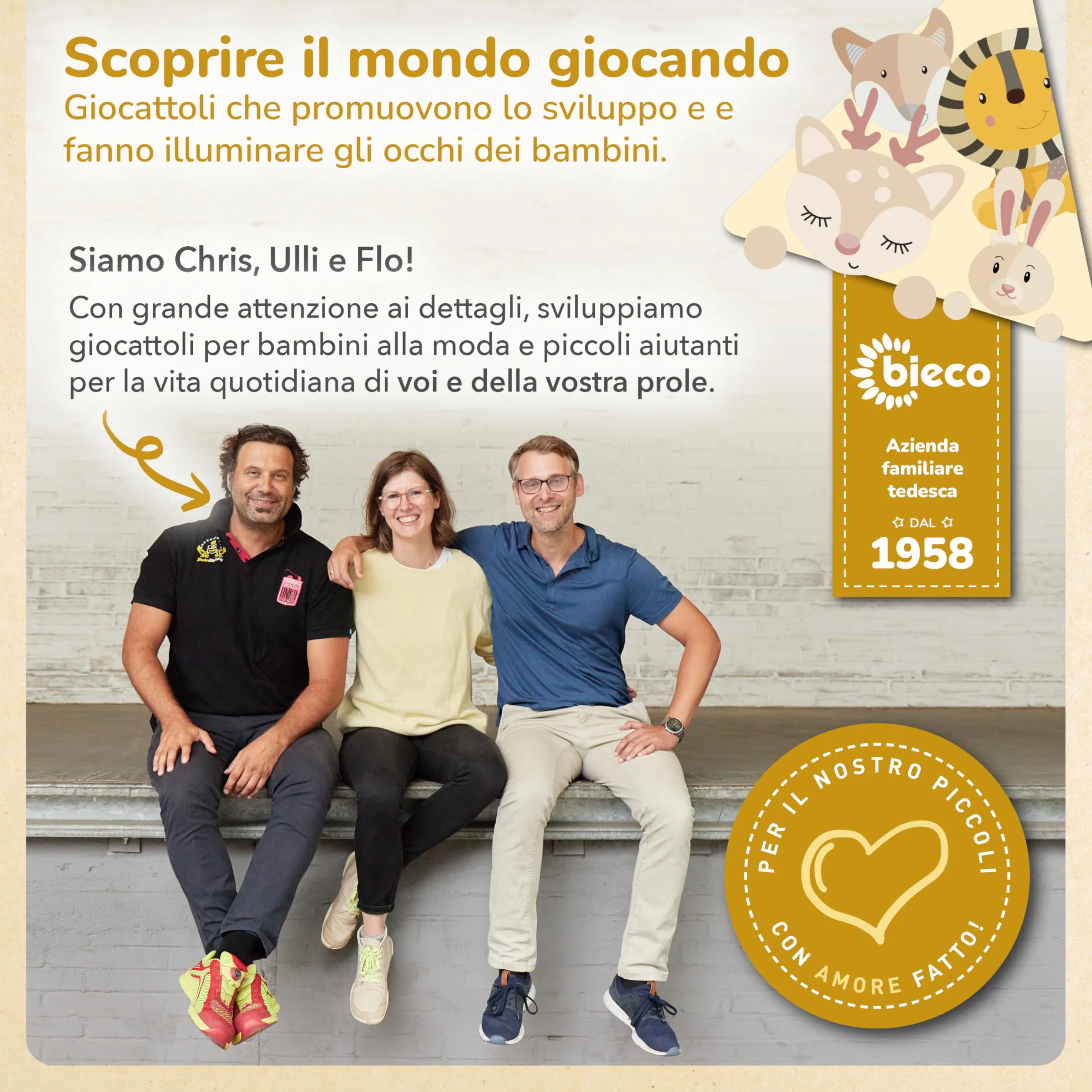 Bieco REH Ella - Cubo motorio in legno sostenibile FSC®, giocattolo per bambini, a partire da 1 anno, cubo di attività Montessori