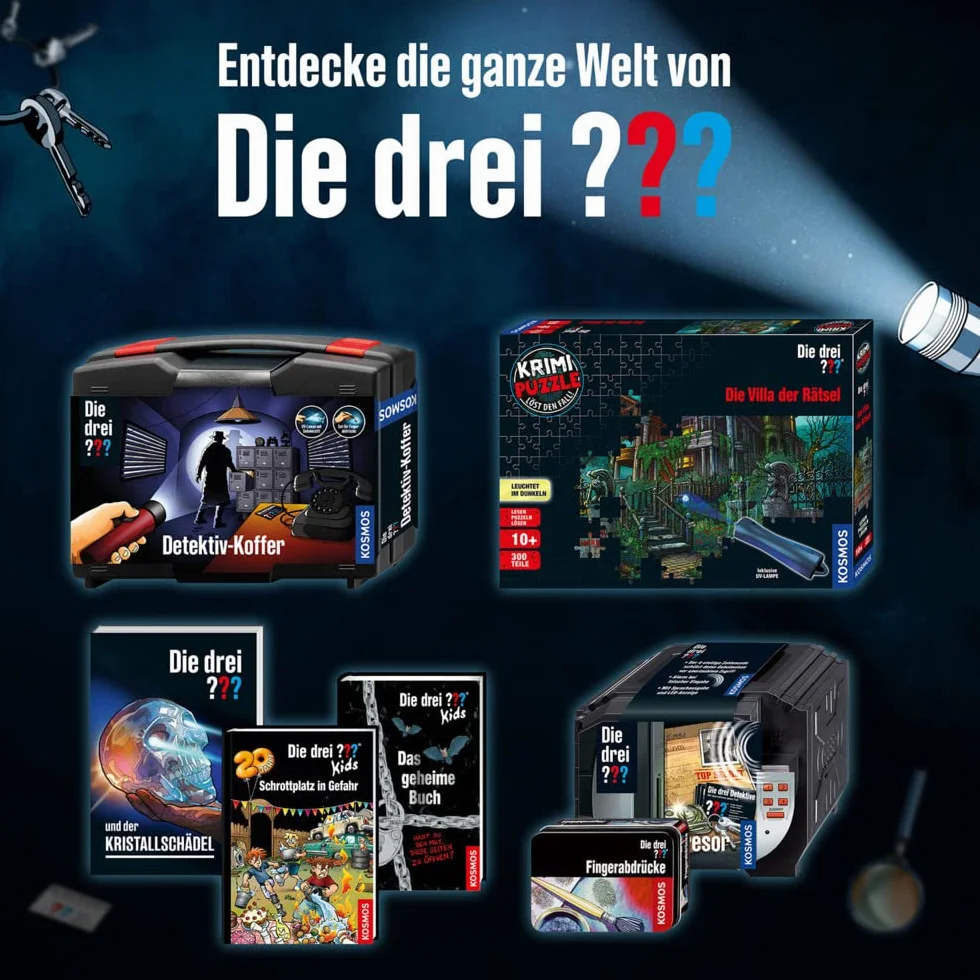 Kosmos Set di Giocattoli da Detective, per Bambini a Partire dagli 8 Anni in su, con Polvere di Impronte digitali, Utensili Importanti e Consigli di profitto per l'identificazione, Wit