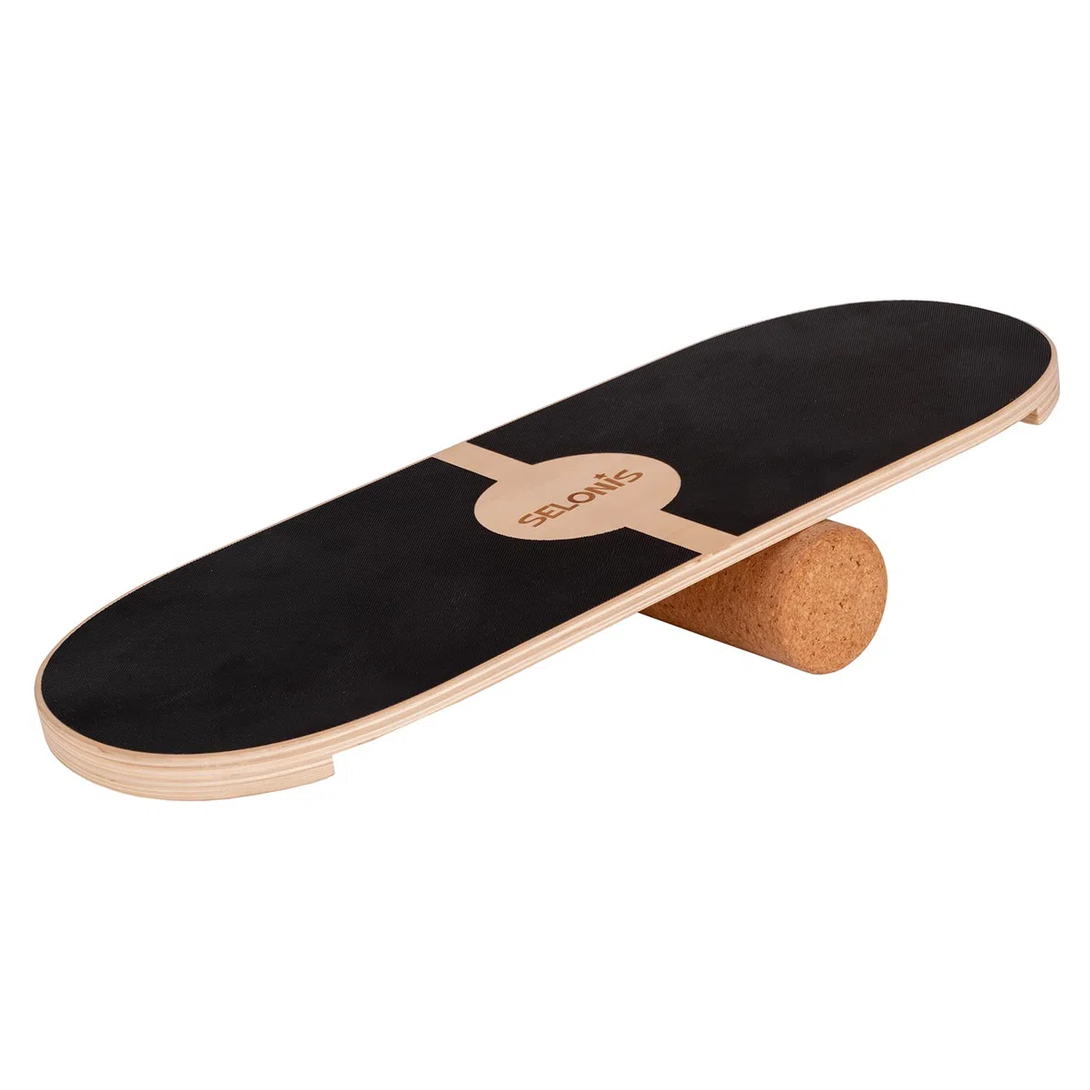 Selonis Balance Board In Legno Per Equilibrio E Coordinazione Trainer Rullo Di Sughero Sport Yoga Fisioterapia