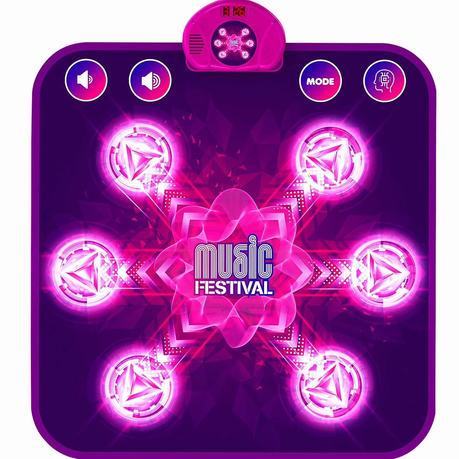LEAPRCSTORE Tappetino da Ballo Bambini Bambina, Tappeto da Ballo con 6 Luz Frecce, 5 modalità di Gioco, Giocattolo Regali di Natale di Compleanno per Bambina 3 4 5 6 7 8 9 10+ Anni