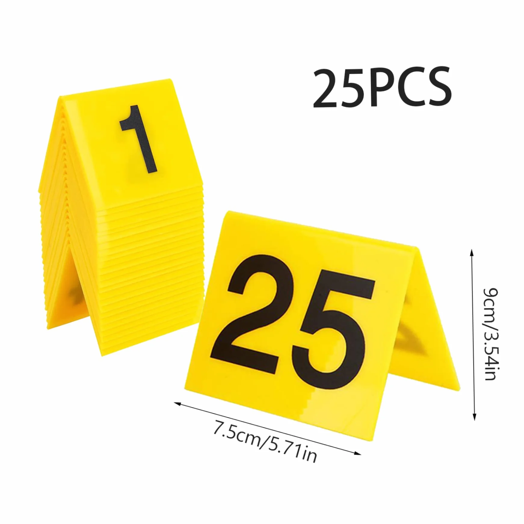 Segnali di Scena del crimine 25pcs 2.95x3.54 Pollici Evidenza Foto Mark Scene Card Decorazioni di Halloween 1-25 Numero, Spy Detective