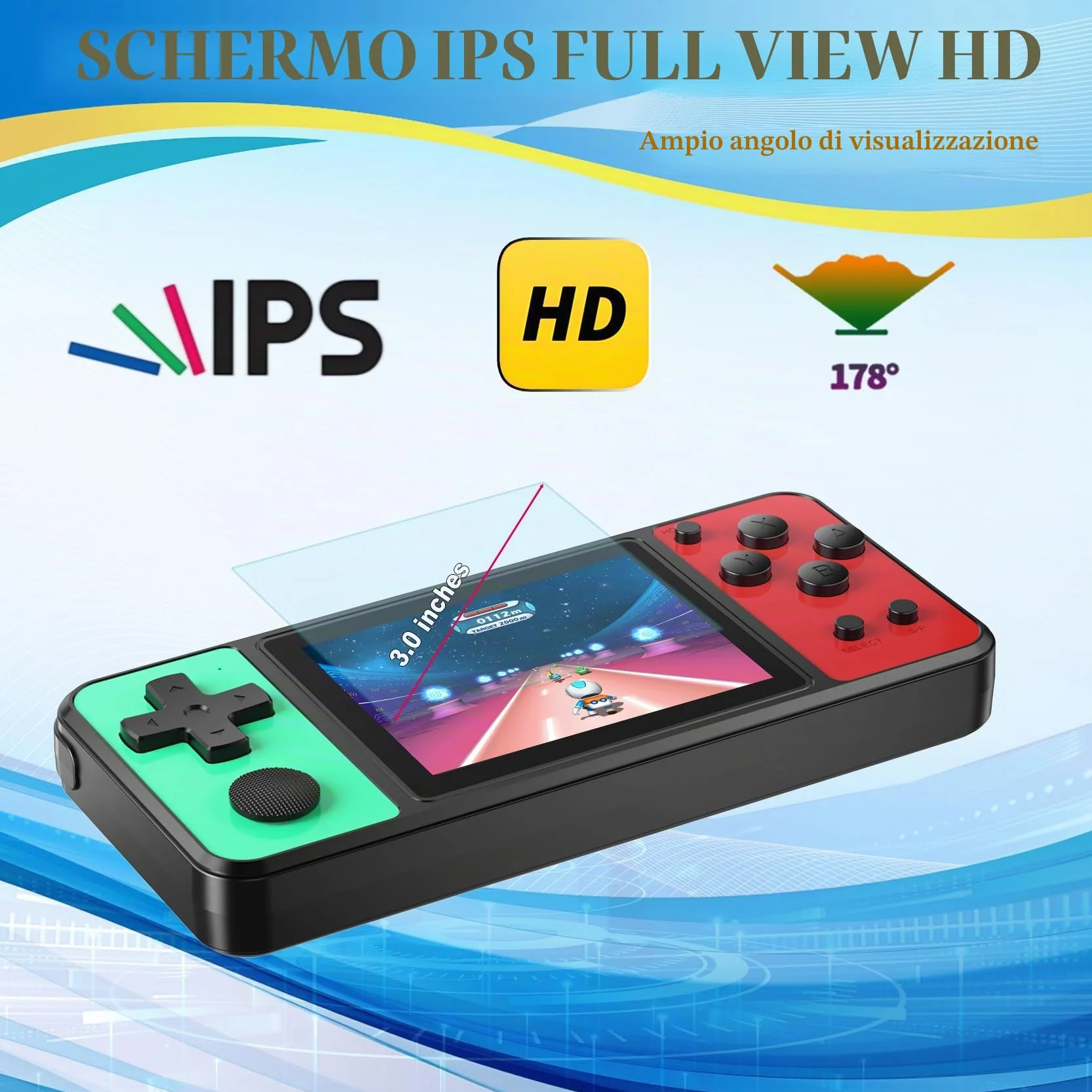 Giochi portatili a 32 bit - 139 videogiochi integrati - Display IPS da 3" ricaricabile - Giocatore arcade portatile - Giocattoli elettronici per bambini