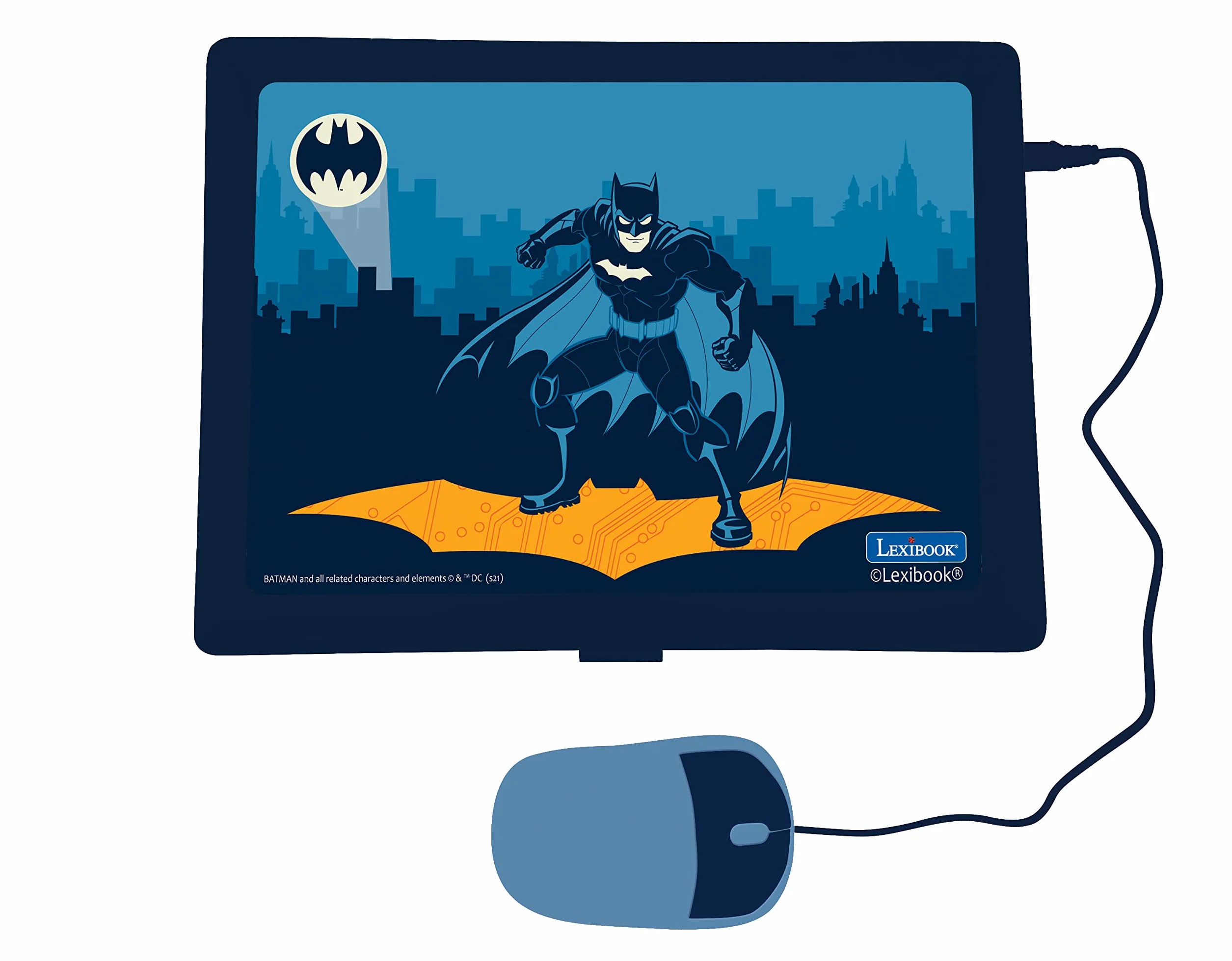 Lexibook, Batman, Ordinateur Éducatif Bilingue FRANÇAIS/Anglais, 124 Activités pour Apprendre Les Langues, Les Mathématiques, la Logique, S'amuser et Jouer du Piano, JC598BATi1