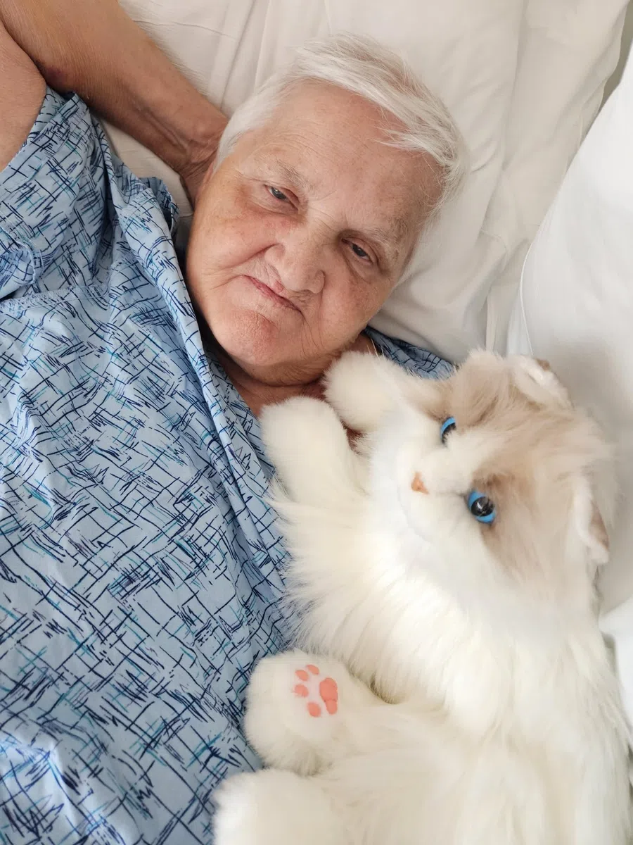 Chongker Robot Gatto Compagno Interattivo Peluche Fatto a Mano con Risposta Vocale Battito Cardiaco Ronzio Realistici Regali