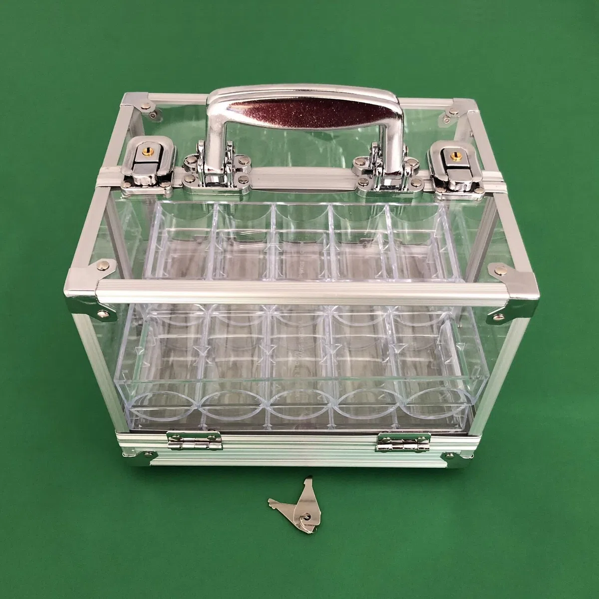 Yuanhe 600 Chip Acrilico Trasparente Poker Chip Blocco Carrier - Include 6 Rack di Chip