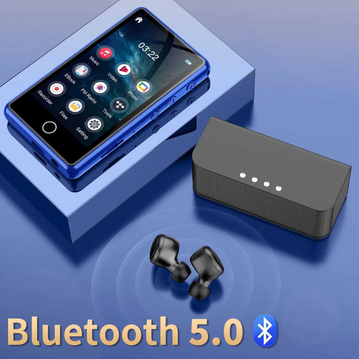 Lettore MP3 per bambini 80 GB Bluetooth HiFi radio FM registratore vocale