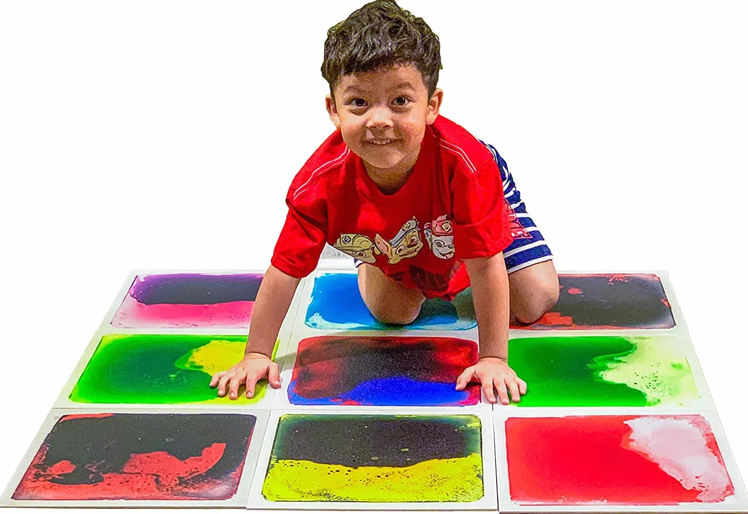Art3d Piastrelle colorate per pavimenti, sensoriali, per bambini, adolescenti, sala giochi, pista da ballo per giochi attivi e decorative, 30,5 x 30,5 cm, confezione da 9