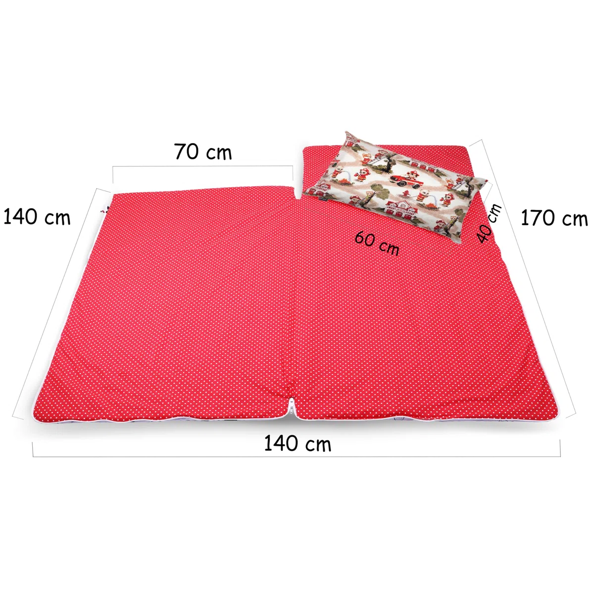PinkZebra Sacco a Pelo per Bambini 170 x 70 cm + federa 60 x 40 cm per Ragazze Ragazzi Oeko-Tex in Cotone con Doppia Cerniera
