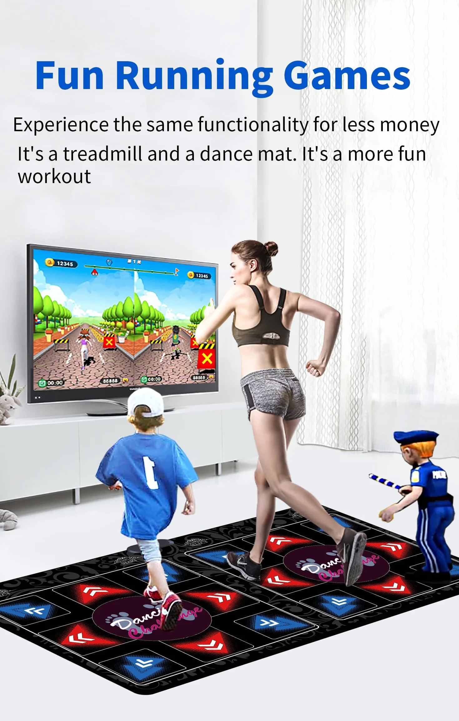 Tappeto da ballo elettronico musicale HDMI con fotocamera,650 brani,scheda di memoria da 64GB,81 video musicali,1000 giochi,per giocatore singolo e doppio,un regalo di lusso per ragazzi e ragazze