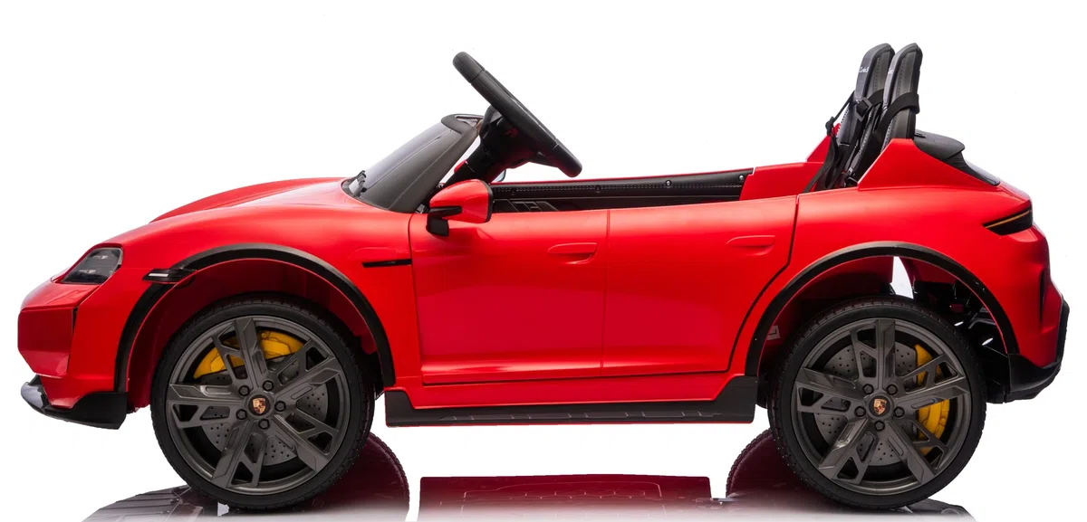 Porsche Taycan TurboS Auto Elettrica per Bambini 24V 2 Posti con Telecomando Luci LED Bluetooth Rosso