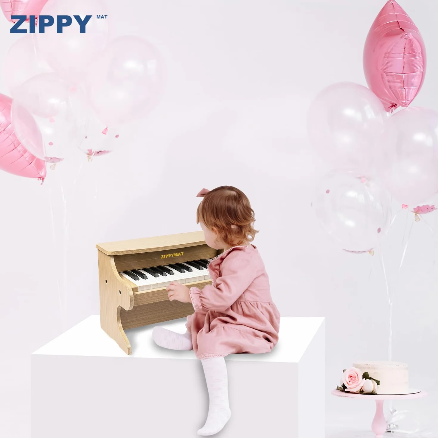 Tastiera per pianoforte per bambini, 25 tasti, pianoforte digitale per bambini, mini strumento di apprendimento musicale, pianoforte in legno per bambini e bambine (Quercia)