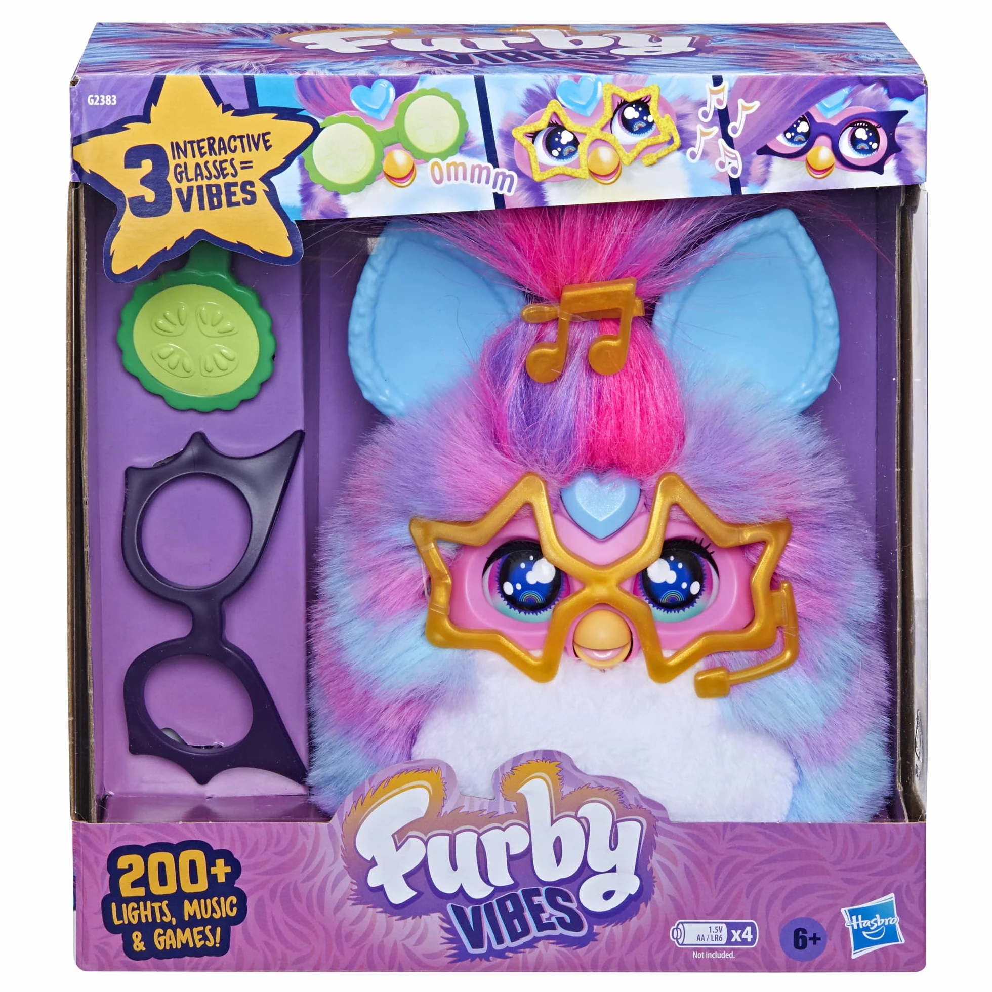 Furby Vibes Blue Razz Peluche Giocattolo Elettronico Interattivo per Bambini 6+