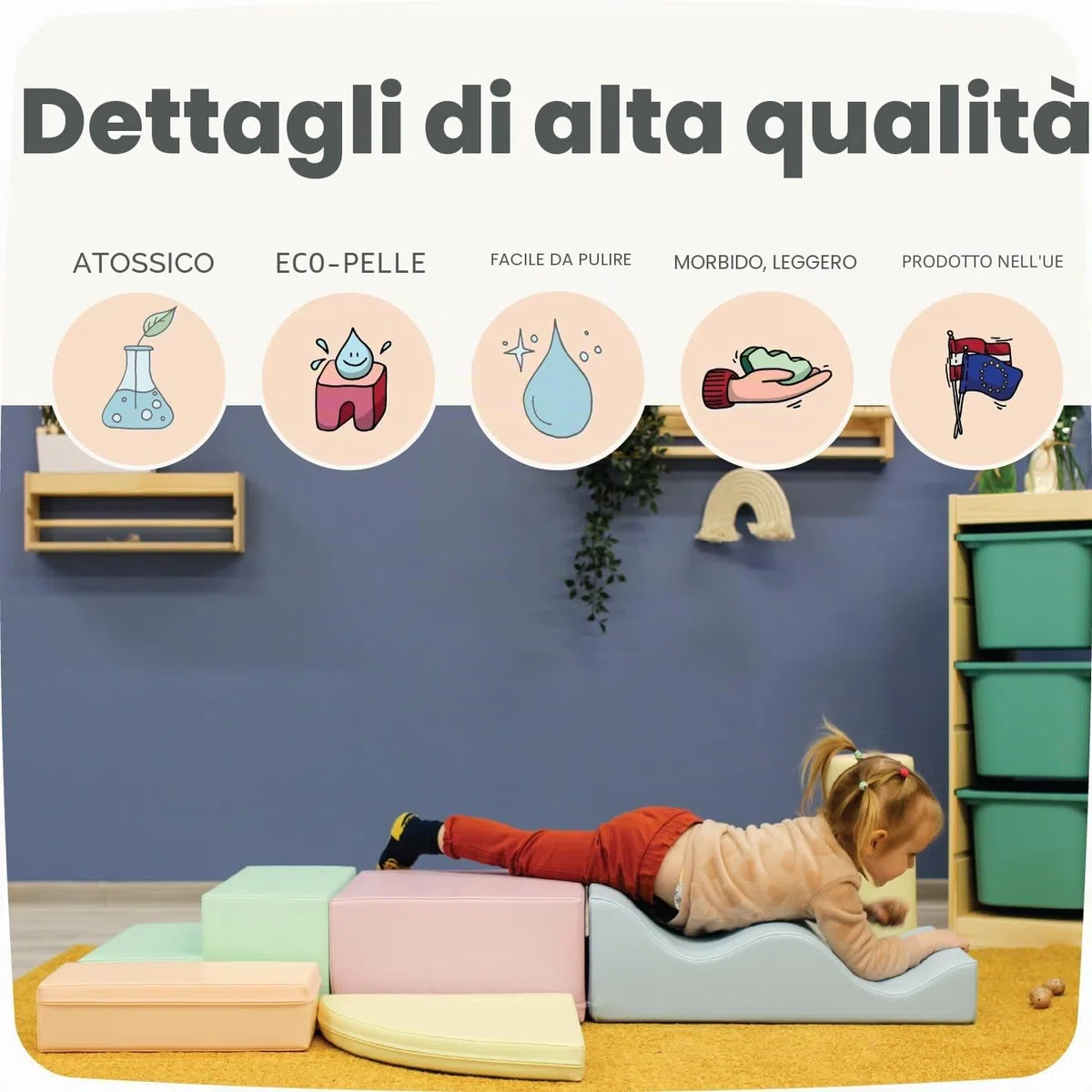 IGLU Soft Play 6 XL Blocchi in Schiuma per Bambini Set da Gioco