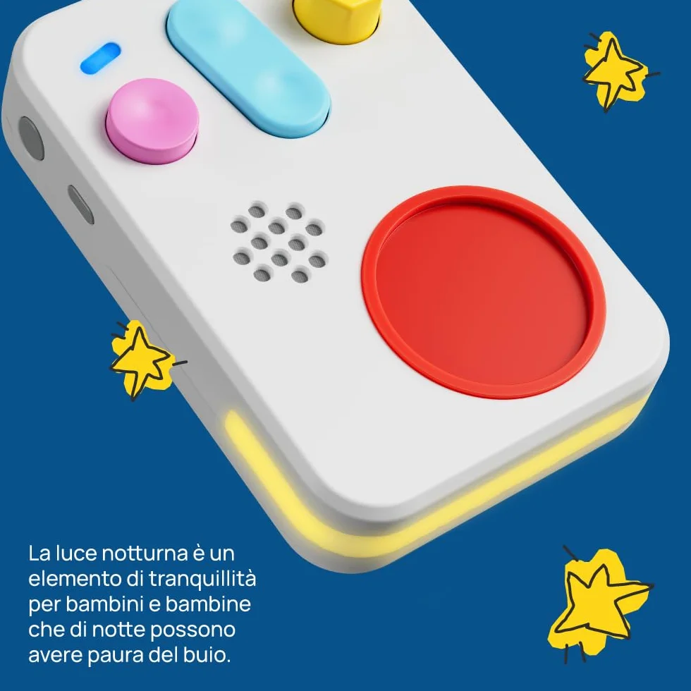 FABA+ Raccontastorie Interattivo per Bambini 0-10 Anni, Cassa Audio con Personaggio Sonoro Faba•Me, Luce Notturna, Gioco Educativo Musicale, Versione Italiana