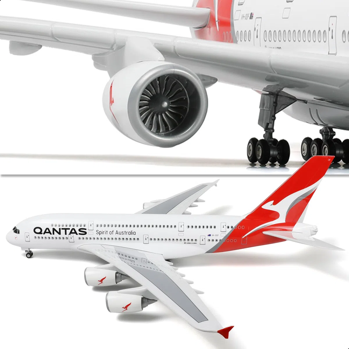 1/160 Airbus A380 Australia grande aeroplano diecast kit con stand | Sky Jumbo Display da collezione modello di aereo per l'aviazione regalo appassionato (46 cm)