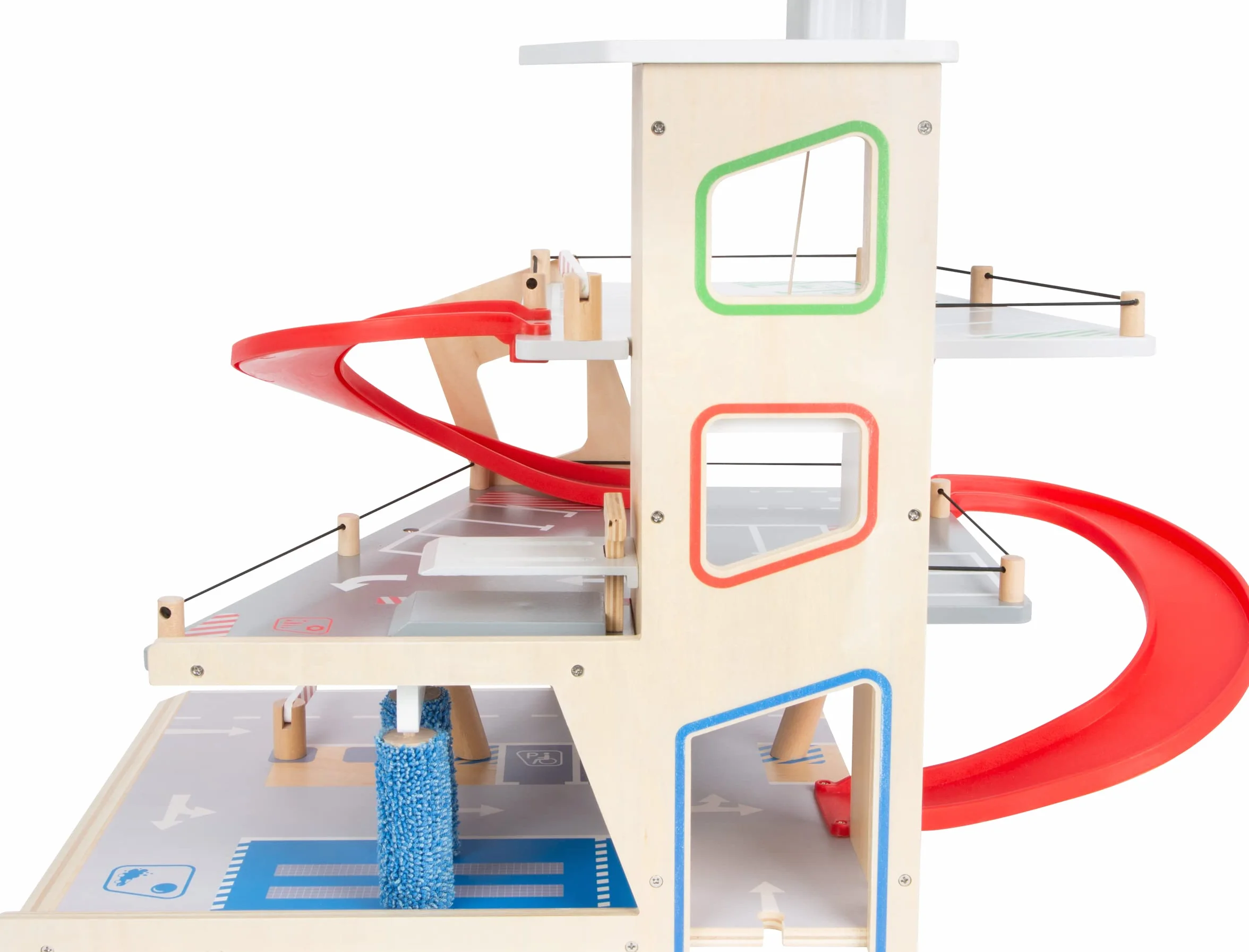 small foot Autosilo Premium, su tre piani con rampa, incl. 2 auto, parcheggio in legno per bambini, 11676