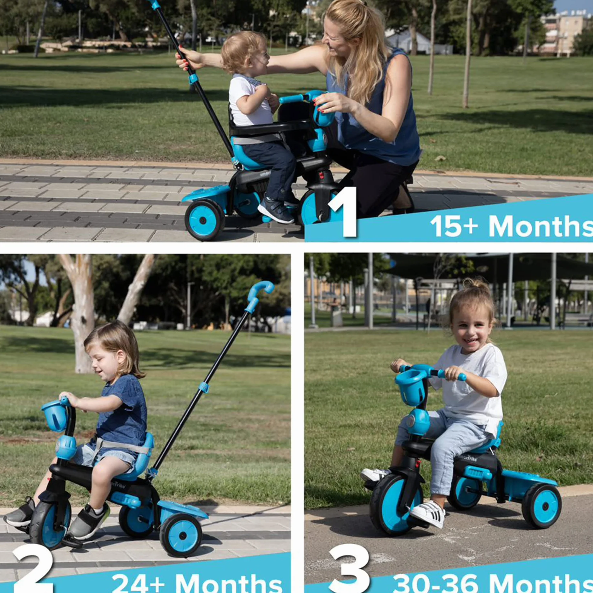 Breeze S 6050900 SmarTrike Breeze - Triciclo multifunzione 3 in 1, triciclo regolabile, per bambini da 15 mesi a 36 mesi, colore: Blu