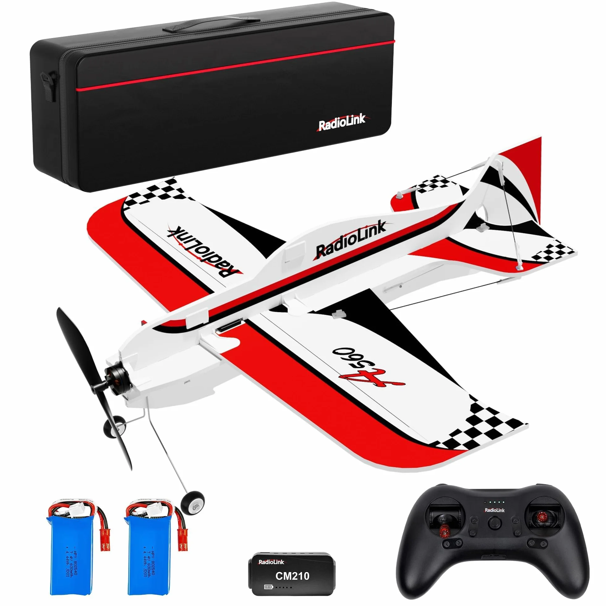 Radiolink A560 pronto a volare (RTF) RC Gyro Airplane 4 canali FC con 6 modalità di volo, dotato di 2.4Ghz T8S, motore brushless e PP Foam, facile da volare per i principianti e l'esperienza