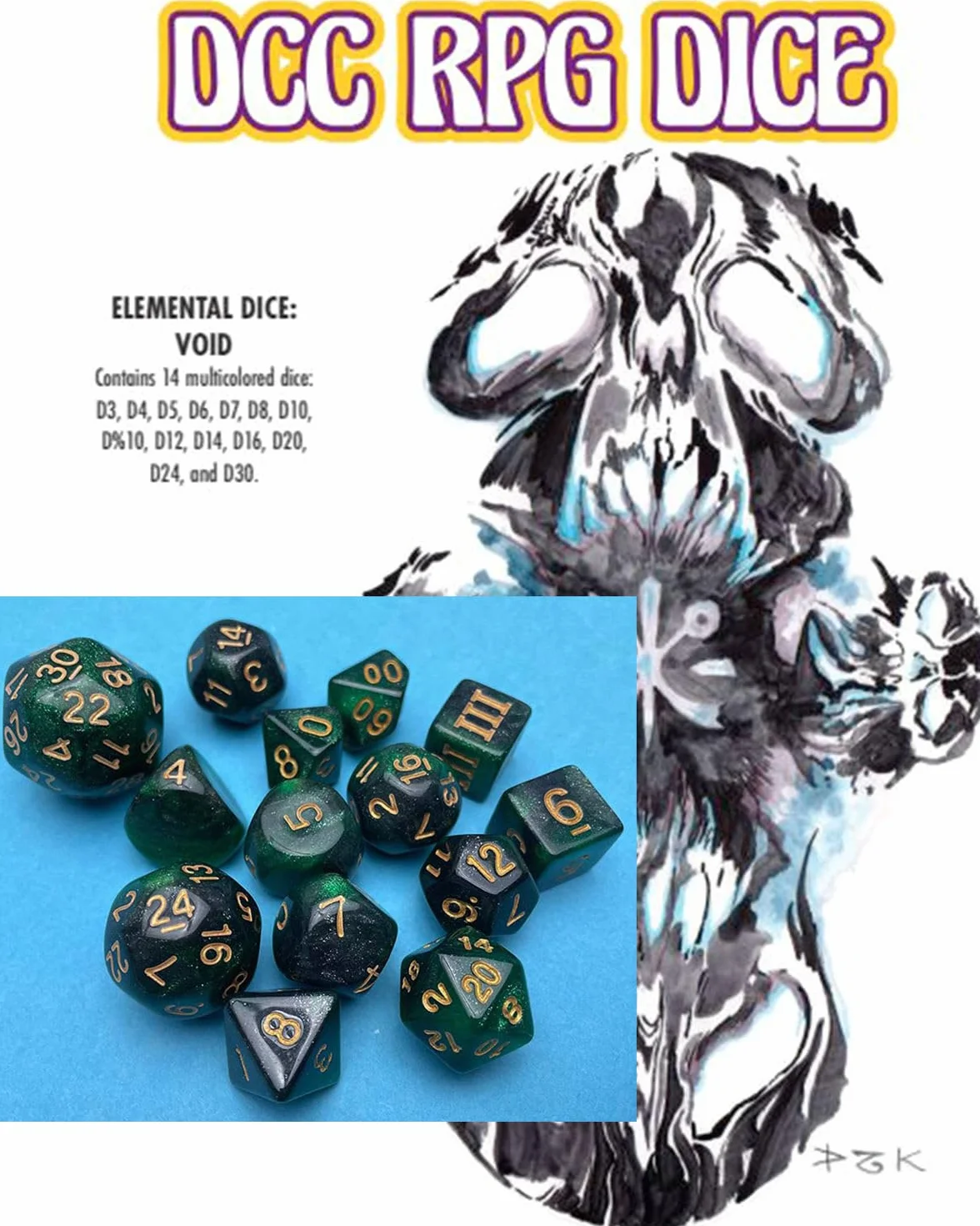 Dungeon Crawl Classics RPG Dice Set Elemental Dice Void