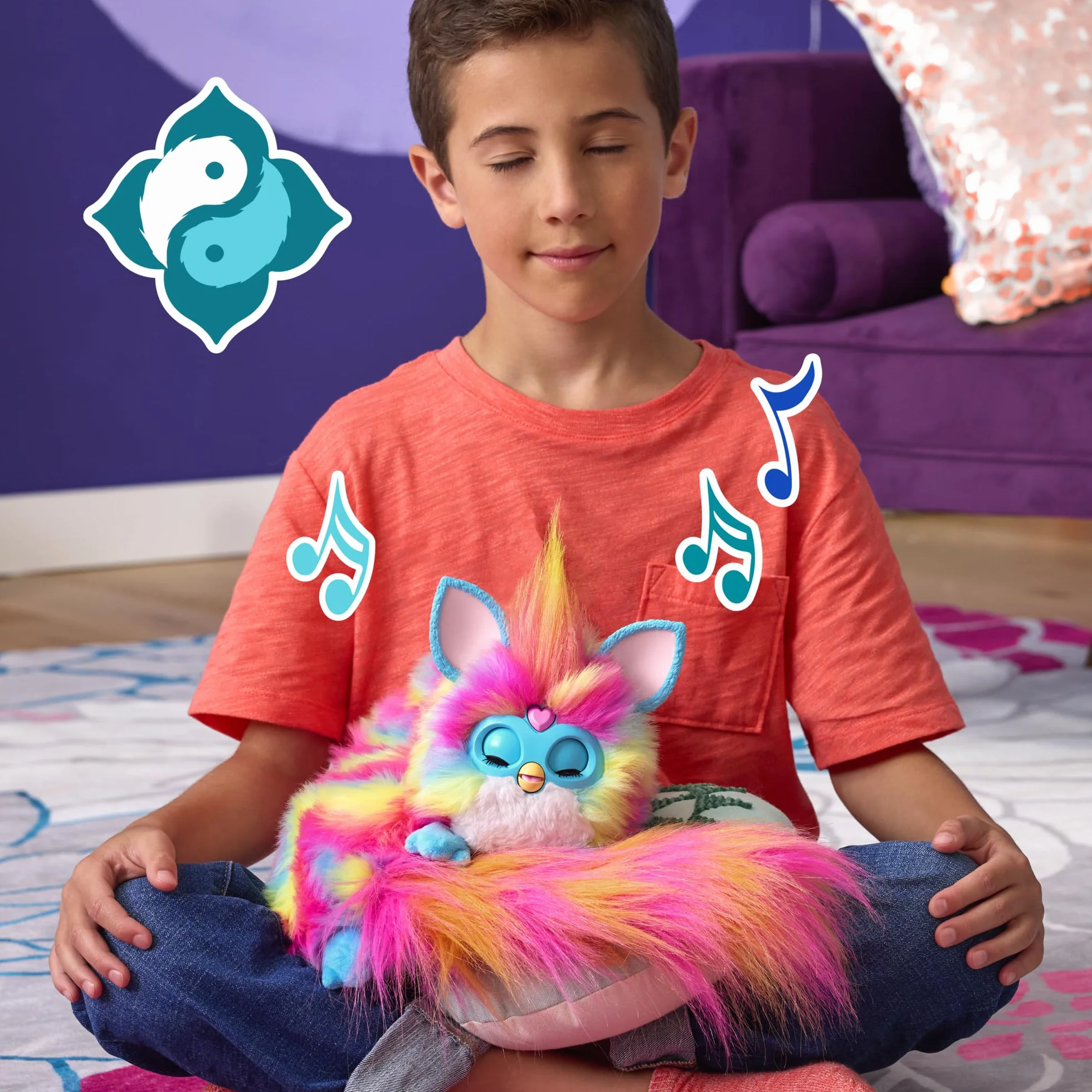 Peluche interattivo DJ Furby, musica e luci, 5 modalità, oltre 1.000 combo, parla inglese e furbish, 6+