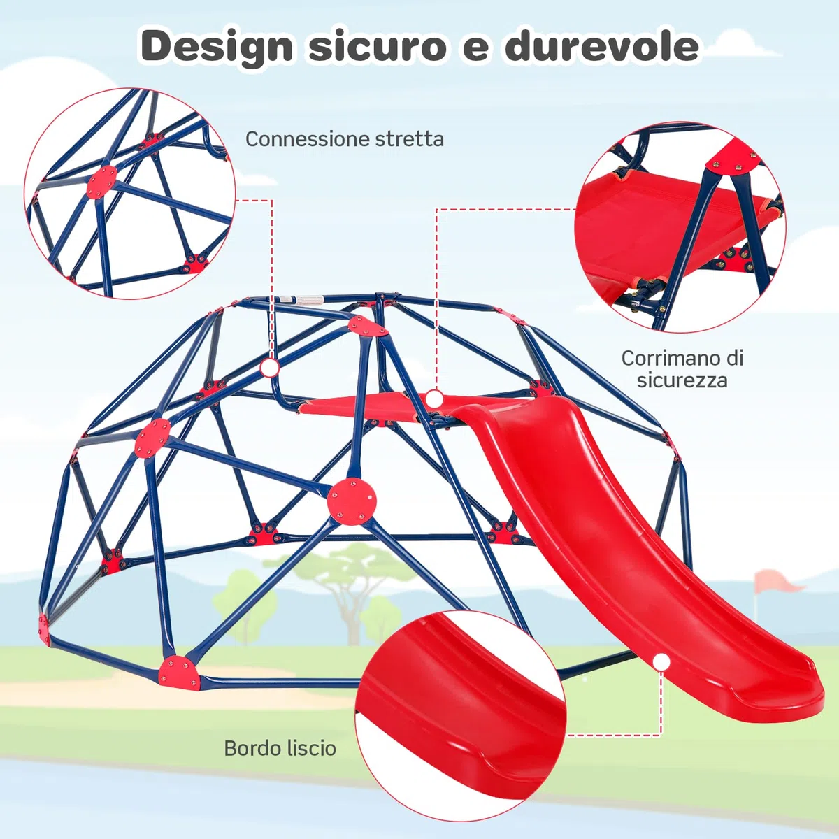 RELAX4LIFE Cuccia da Arrampicata con Scivolo per Bambini, Struttura per Arrampicata da Giardino, Portata Fino a 180 kg, Scala da Arrampicata per Bambini 3-10 Anni (Rosso)