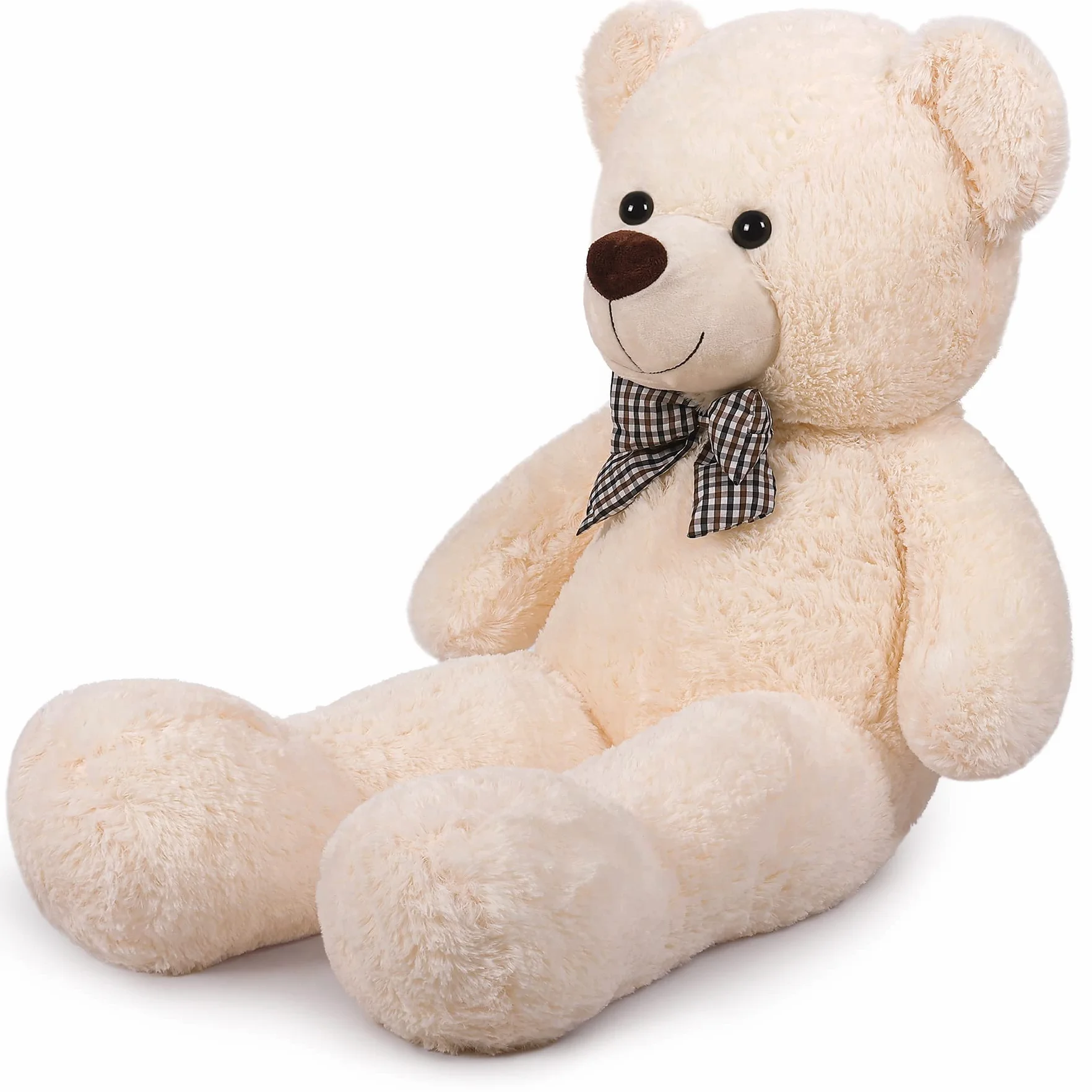 XL Orsacchiotto Orso di Peluche 110 cm di Altezza Giganti Orso Peluche per Fidanzata Teddy Bear Regalo per Compleanno Natale e San Valentino Bianco