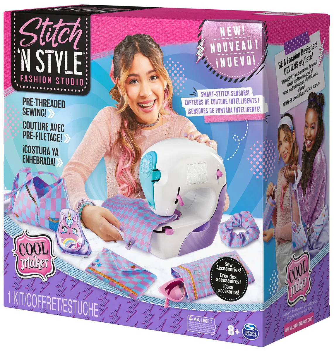 Cool Maker Stitch 'N Style Fashion Studio , Macchina da Cucire per bambini e bambine , Filo da cucire pre-inserito, tessuto e stampe ad acqua , Giochi creativi per bambini e bambine dagli 8 anni