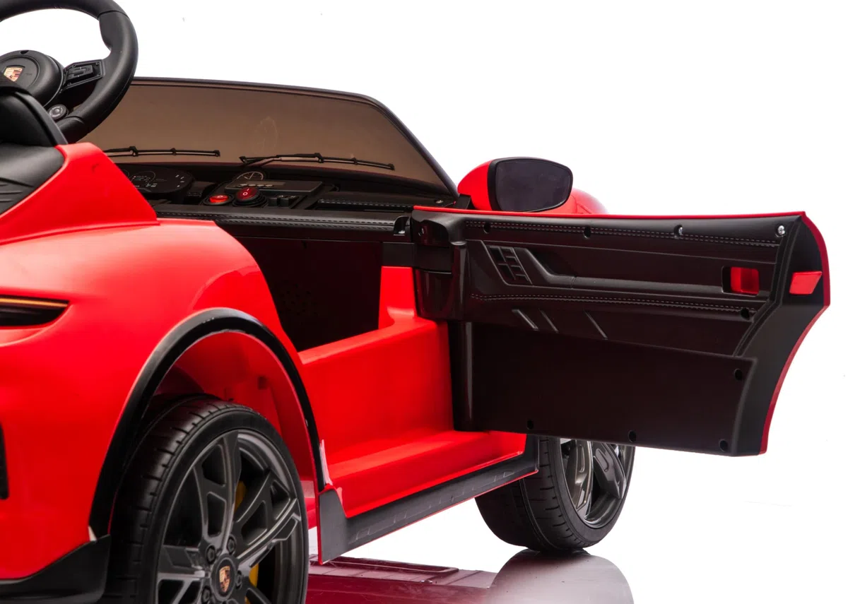 Porsche Taycan TurboS Auto Elettrica per Bambini 24V 2 Posti con Telecomando Luci LED Bluetooth Rosso