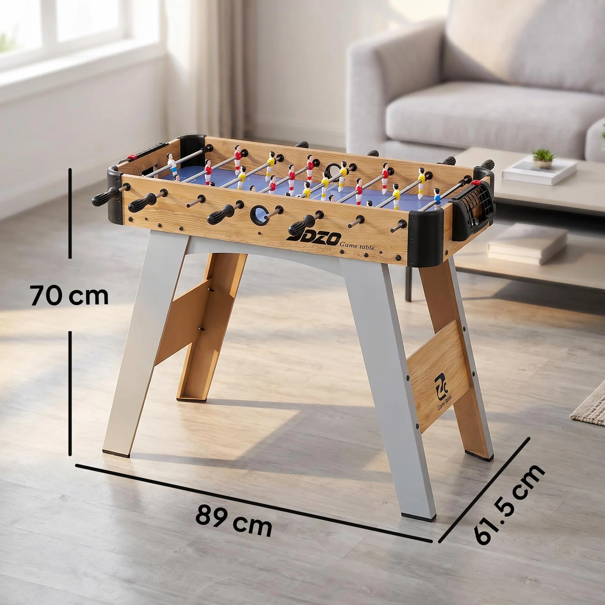 SPORTNOW Calcio Balilla, Mini Tavolo da Calcio da 89 cm, 22 Giocatori, 2 Palline, 2 Segnapunti Manuali e Maniglie Antiscivolo, Set da Gioco Freestanding per Famiglia, Regalo
