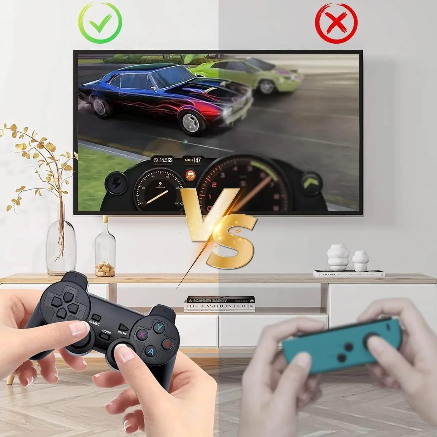 Console di Gioco Retro Senza Fili, Console Retro Wireless 4K, Set con 2 Controller Neri, Dongle HDMI, 9 Emulatori Integrati, 20.000+ Giochi Preinstallati, Versione 2026 (64G With 23000Games Black)