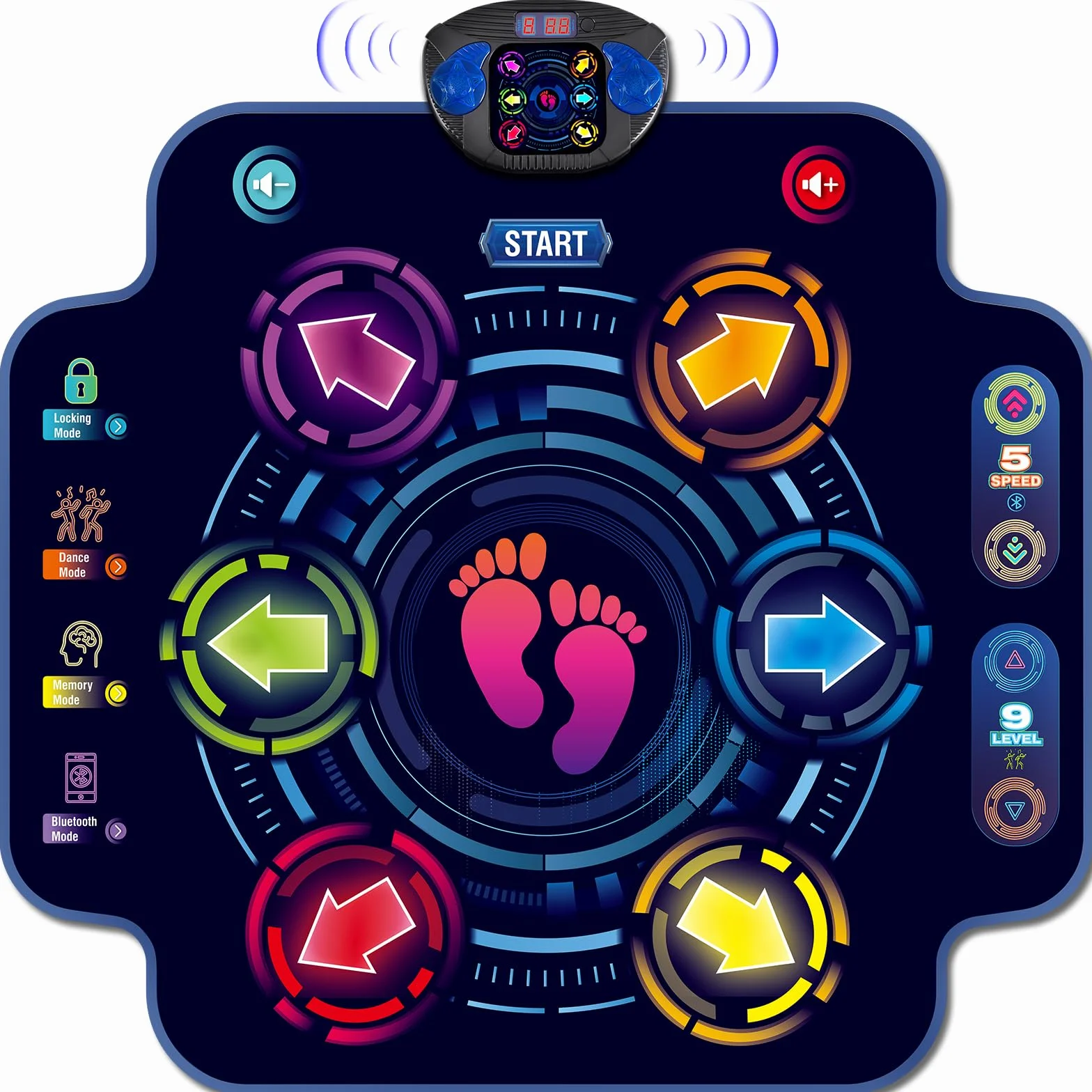 Tappetino da ballo per bambini - Tappetino da ballo elettronico con 6 luminosi e Bluetooth wireless, Tappetino da gioco per danza musicale, Regali di compleanno, Giocattoli per ragazze dai 4 5 6 7 8